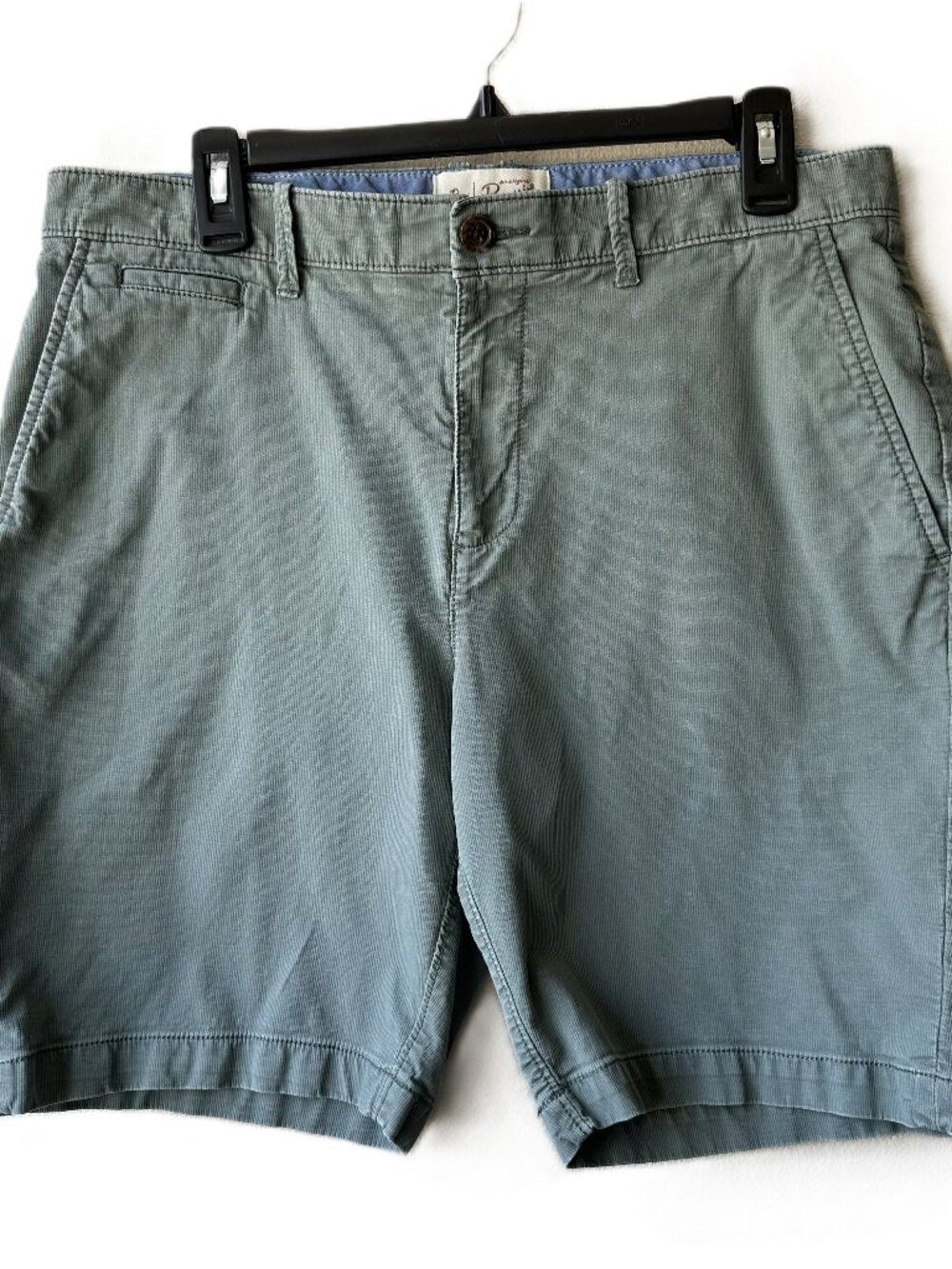 Original Penguin Men 34 Sage Green Corduroy Chino Shorts Flat Front Golf Casual